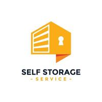 yo almacenamiento Servicio logo diseño modelo. seguro almacenamiento garaje vector ilustración.