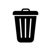 Trash can icon. Trash can black vector isolated on a white background. Garbage Icon vector. Garbage vector design illustration. Trash can outline icon similar design