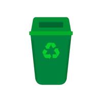 Trash can icon. Recycle bin simple sign. Trash can with recycle vector isolated on a white background. Garbage Icon vector. Garbage vector design illustration. Trash can icon similar design