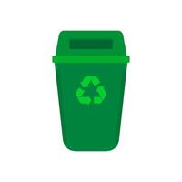 Trash can icon. Recycle bin simple sign. Trash can with recycle vector isolated on a white background. Garbage Icon vector. Garbage vector design illustration. Trash can icon similar design