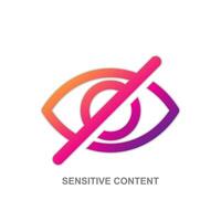 Sensitive Contents. Sensitive Content icon design vector. Eye icons. Sensitive content logo similar design. Trendy and modern censored Icon Vector symbols for App, Logos, Templates, and Websites