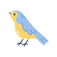 Cute spring bird. Vector illustration isolated on white background.