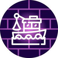 Fishing Boat Creative Icon Design vector