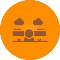 Line bronw Glpyh Design vector