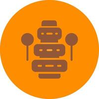 Line bronw Glpyh Design vector
