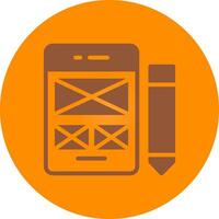 Line bronw Glpyh Design vector