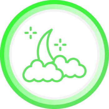 Cloudy Night Creative Icon Design vector