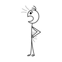 Funny Stick figure hand drawn style for print vector