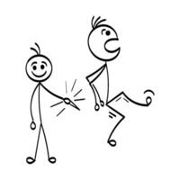 Funny Stick figure hand drawn style for print vector