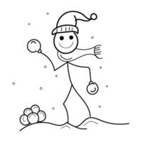 Funny Stick figure hand drawn style for print vector