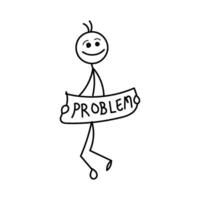Funny Stick figure hand drawn style for print vector
