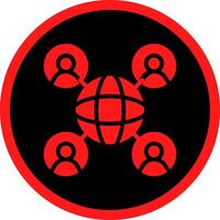 Glyph Red Icons Design vector