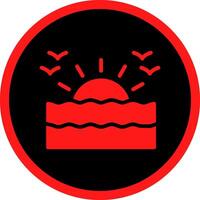 Glyph Red Icons Design vector