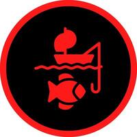 Kayak Fishing Creative Icon Design vector