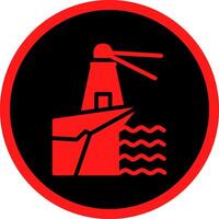 Lighthouse Landscape Creative Icon Design vector