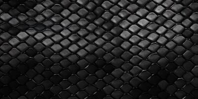 AI Generated Black Snake Skin Texture with Geometric Scales. Snake Leather Background. Generative AI photo