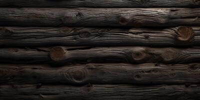 AI Generated Wooden Rustic Grunge Texture Background. Aged Hardwood Surface. Dark Vintage Wood Board photo