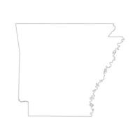 Arkansas outline map vector