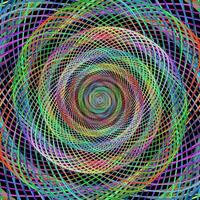 Multicolored computer generated wired spiral fractal background art vector