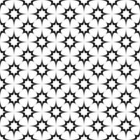 Abstract seamless monochrome curved star pattern background vector