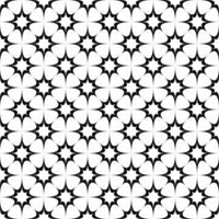 Abstract seamless monochrome curved star pattern background vector