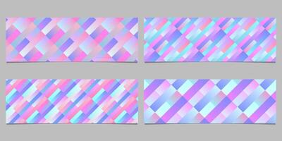 Geometrical diagonal stripe pattern banner background set - abstract vector graphic