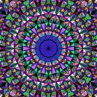 Polygonal geometrical round pattern background - psychedelic colorful hypnotic abstract vector illustration