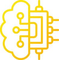 Brain Circuit Creative Icon Design vector