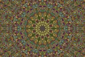 Dynamic colorful geometrical radial flower pattern background - floral circular vector graphic design
