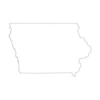 Iowa outline map vector