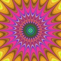 Abstract colorful concentric curved star fractal design vector
