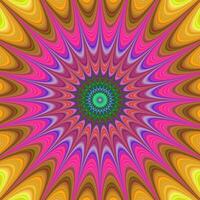 Abstract colorful concentric curved star fractal design vector