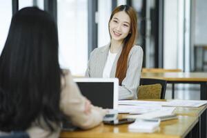 Business Colleagues in Discussion During Job Interview photo