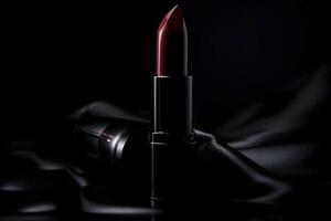 AI generated Lipstick on a black background. Neural network AI generated photo