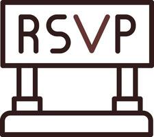 diseño de icono creativo rsvp vector