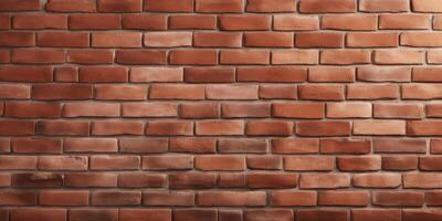 AI Generated Old Red Brick Wall. Vintage Grunge Texture Brickwork. Aged, Urban Concrete Abstract Background photo