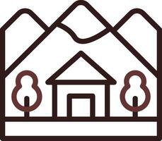 Cabin Landscape Creative Icon Design vector