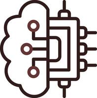 Brain Circuit Creative Icon Design vector