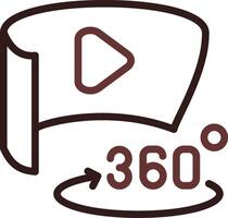 360 la licenciatura vídeo creativo icono diseño vector