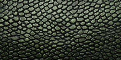 AI Generated Green Reptile Skin Texture. Close-up Natural Pattern. Snake Skin. Generative AI photo