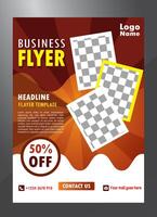 Vector abstract business flyer with photo template design