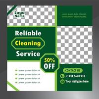 cleaning service flyer social media post template design vector