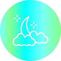 Cloudy Night Creative Icon Design vector