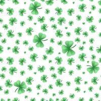 Simple seamless pattern with clovers leafs. St Patrick's Day symbol, Irish lucky shamrock background vector