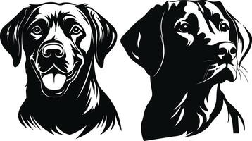 Silhouette labrador retriever dog logo vector