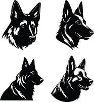 Silhouette german shepherd dog vector design