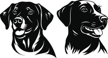 silueta Labrador perdiguero perro logo vector