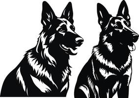 silueta alemán pastor perro vector diseño