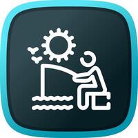 Summer Fishing Creative Icon Design vector