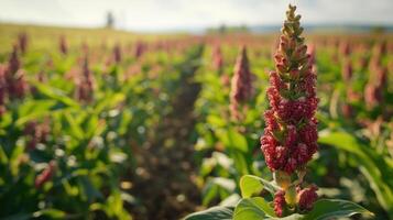 AI generated Red quinoa field photo